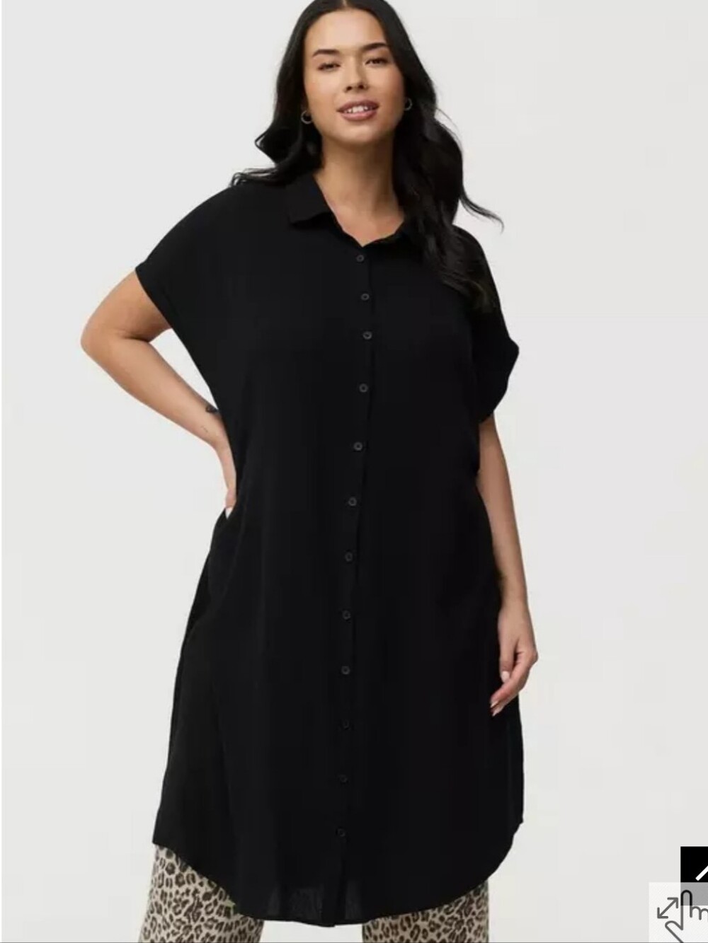 TORRID Drop Shoulder Short Sleeve Button Up Tunic/DRESS SZ 5 NWT